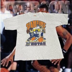VTG 1995 NCAA Georgetown Hoyas Looney Tunes Mens Sz L Large T-Shirt Basketball